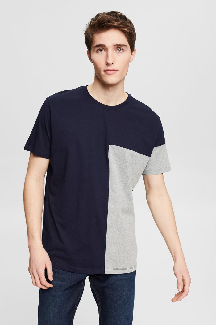 Jersey t-shirt with colour blocking, MEDIUM GREY, detail image number 0