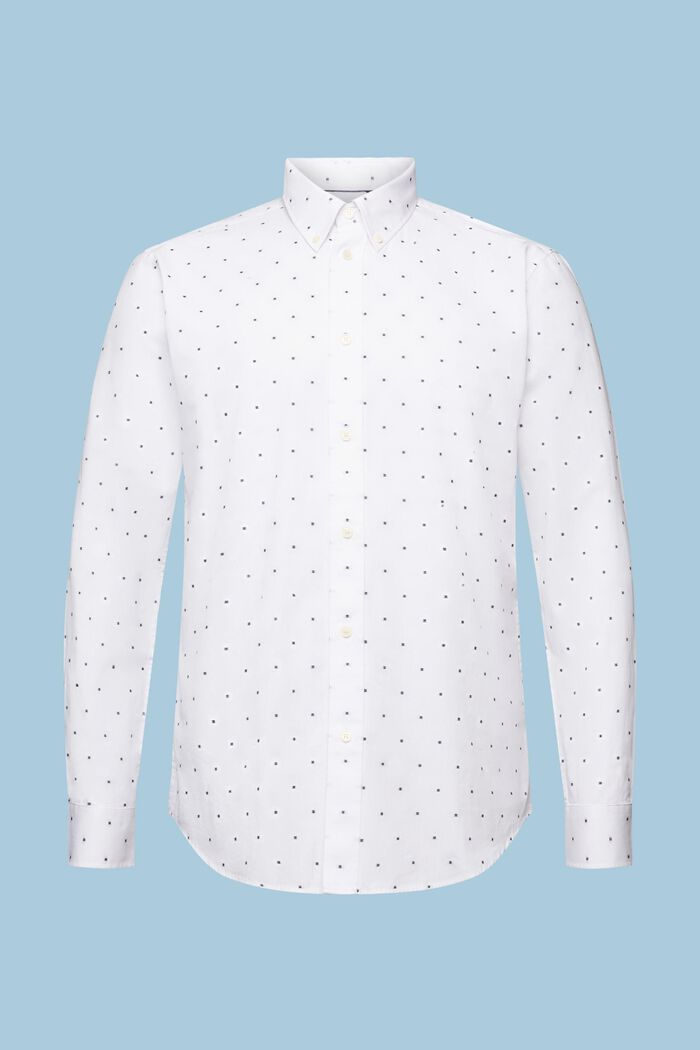 Embroidered Cotton Slim Fit Shirt, WHITE, detail image number 7