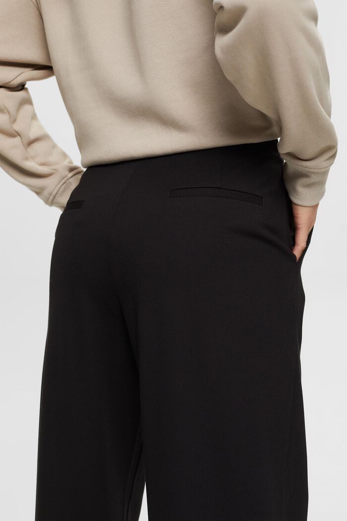 Mid-rise wide leg trousers, BLACK, detail image number 4
