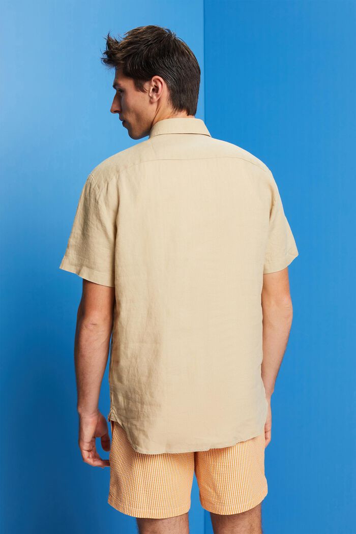 Linen short-sleeved shirt, SAND, detail image number 3