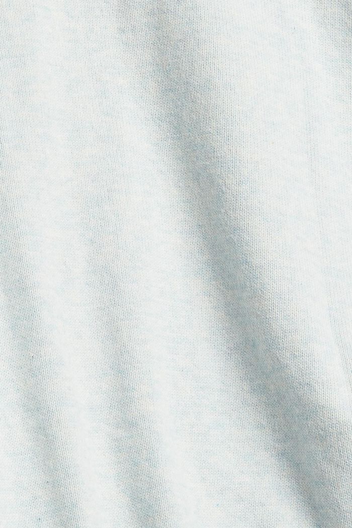 Mixed knit cardigan in organic cotton, PASTEL BLUE, detail image number 3