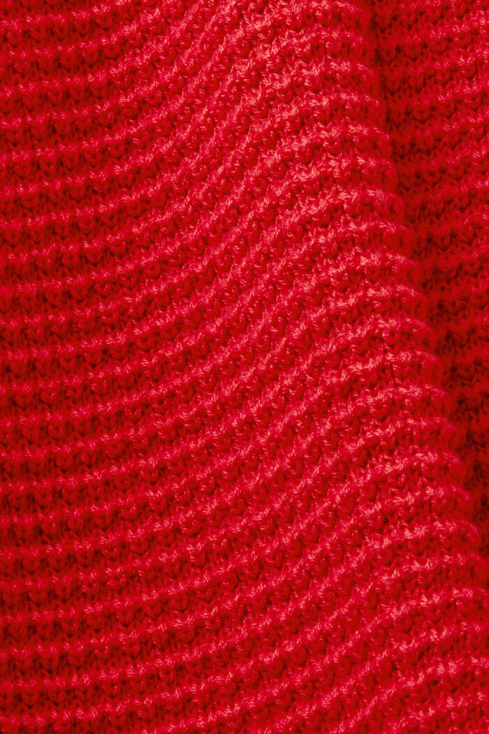 Textured Knit Sweater, DARK RED, detail image number 5