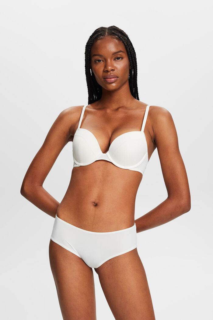 Recycled: lace trim push-up bra, OFF WHITE, detail image number 0