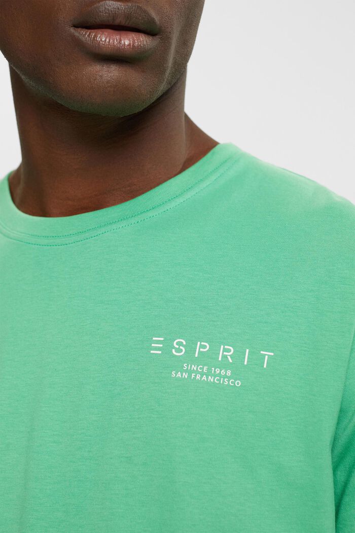 Jersey T-shirt with a logo print, GREEN, detail image number 0