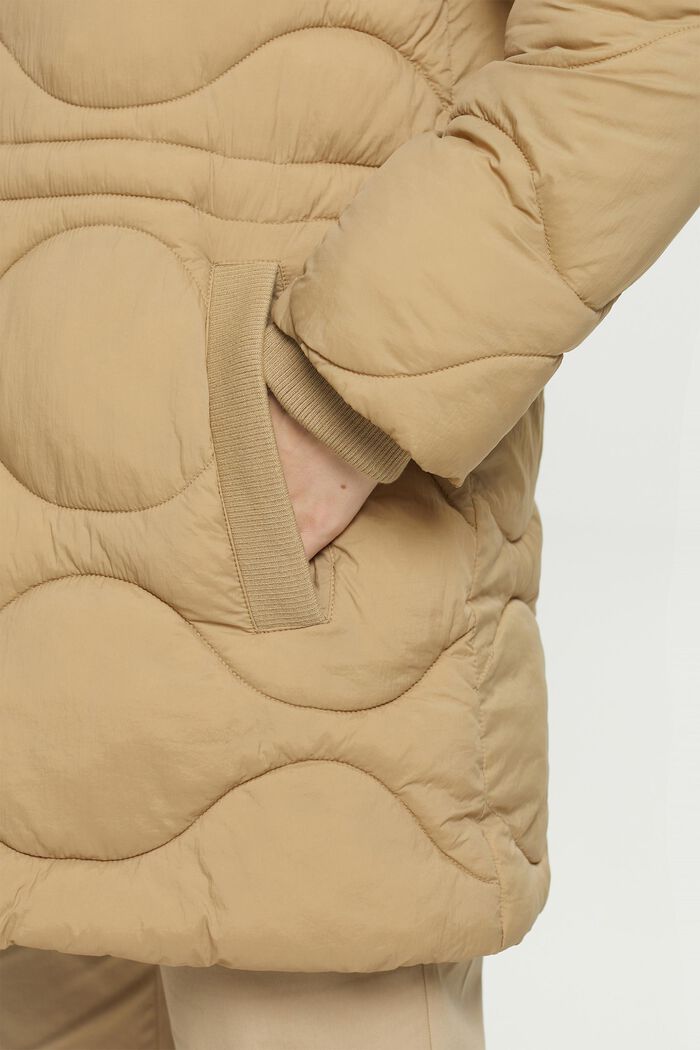Hooded Quilted Jacket, KHAKI BEIGE, detail image number 3