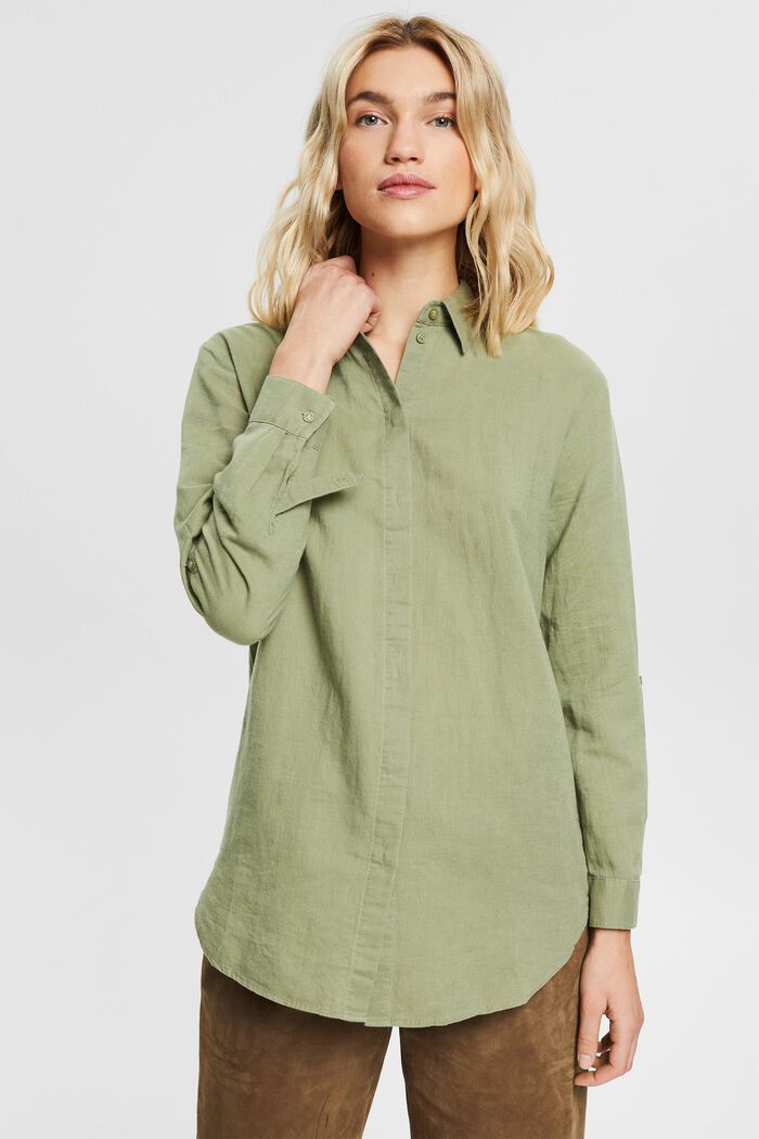 Made of blended linen: oversized blouse