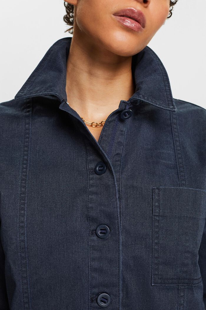 Cropped Cotton-Twill Jacket, NAVY, detail image number 2