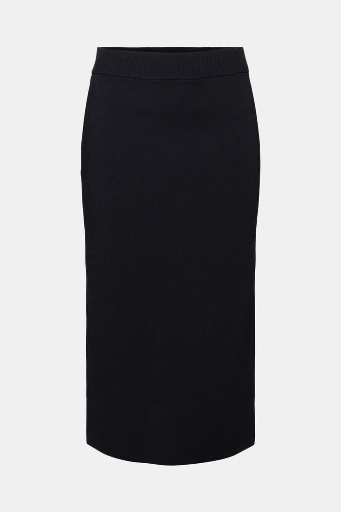 Tech Knit Midi Skirt, BLACK, detail image number 5