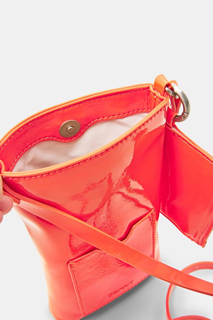 Faux Leather Crossbody Phone Pouch, BRIGHT ORANGE, detail image number 2