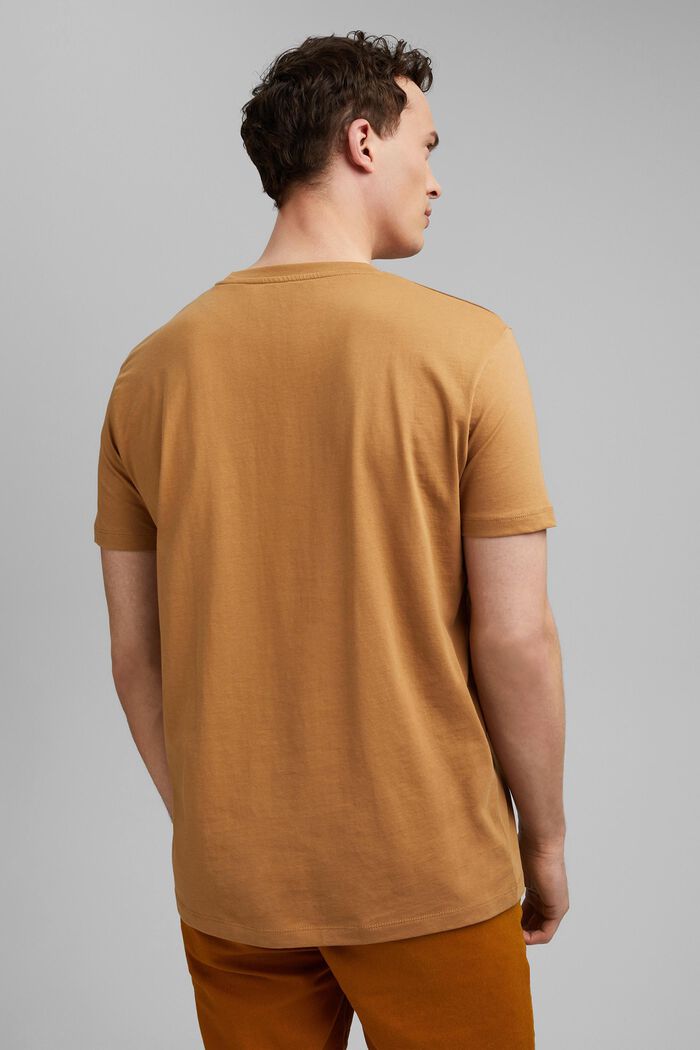 Jersey T-shirt with a print, 100% organic cotton, CAMEL, detail image number 3