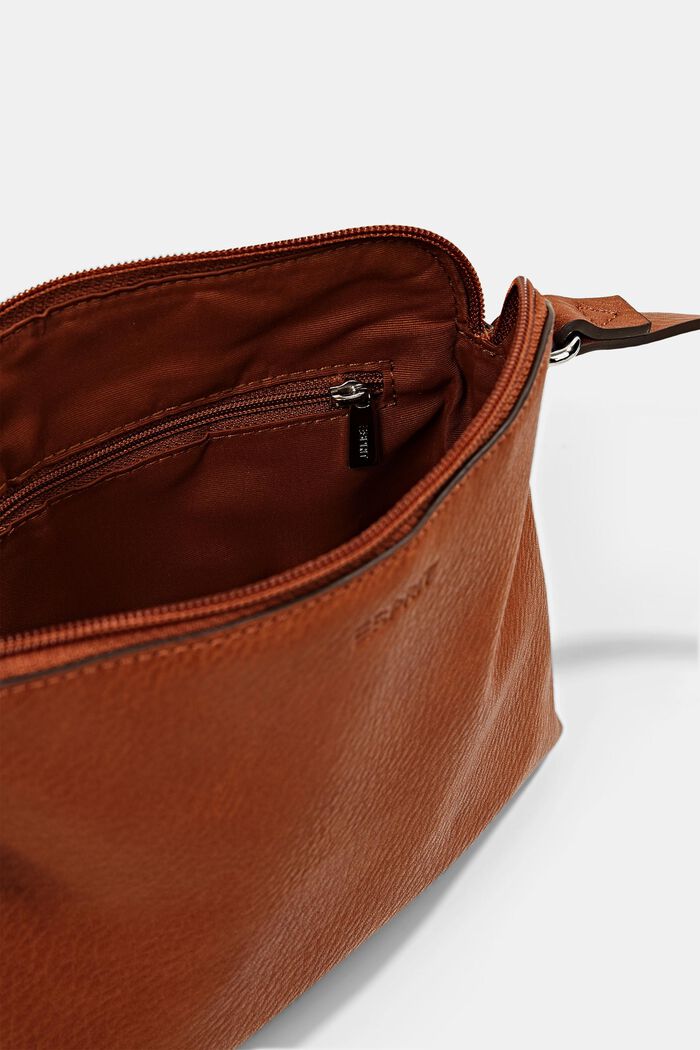 Vegan: faux leather shoulder bag, RUST BROWN, detail image number 3