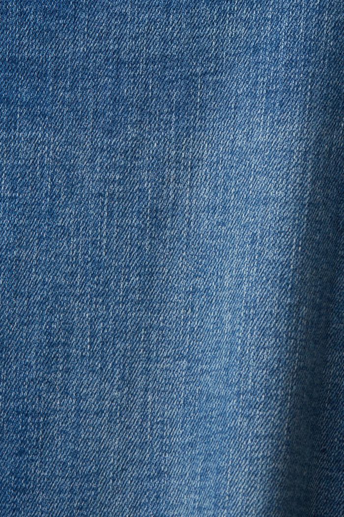 Cropped skinny jeans in a used look, BLUE MEDIUM WASHED, detail image number 5