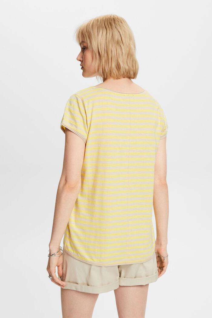 Striped roll edge t-shirt, LIGHT TAUPE, detail image number 3