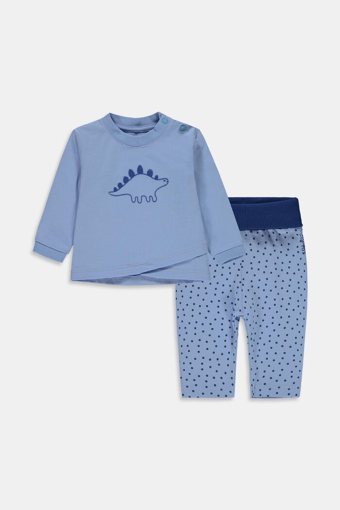Set: top and trousers, organic cotton, BRIGHT BLUE, overview