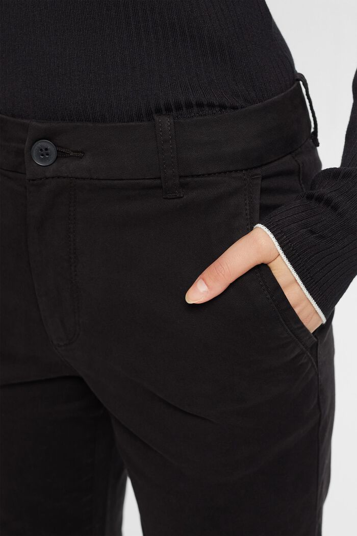 Stretch chino, cotton blend, BLACK, detail image number 2