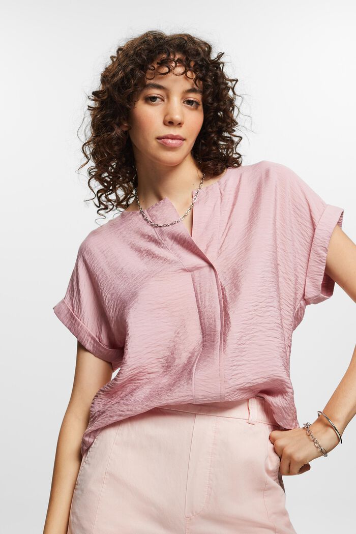 Textured Blouse, OLD PINK, detail image number 0