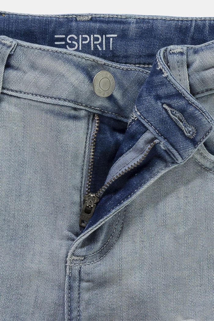 Denim shorts with an adjustable waistband, BLUE BLEACHED, detail image number 2