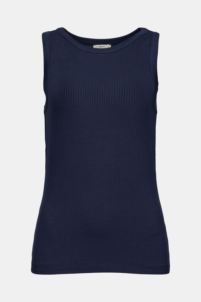 Ribbed tank top made of LENZING™ ECOVERO™, NAVY, detail image number 2