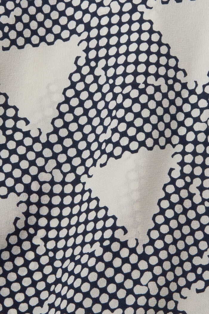 Patterned blouse, 100% silk, DARK BLUE, detail image number 5