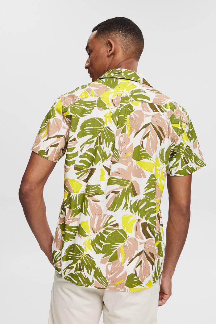 Shirt with tropical leaf print, LIGHT BEIGE, detail image number 3