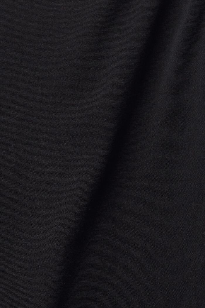 Material mix T-shirt with a flounce hem, BLACK, detail image number 4