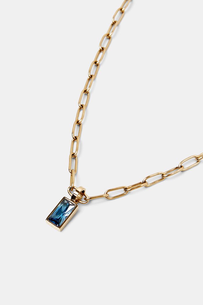 Necklace with pendant, stainless steel, GOLD, detail image number 1