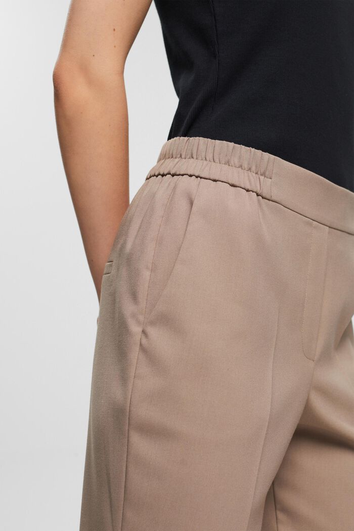 Mid-rise cropped trousers, TAUPE, detail image number 0