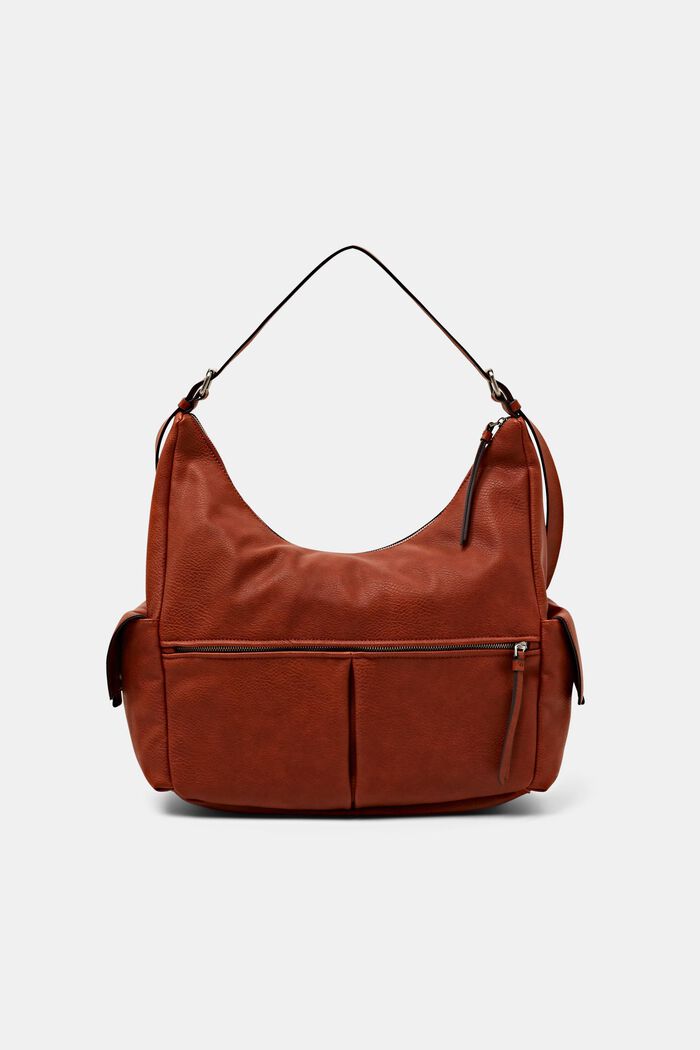 Faux Leather Hobo Bag, TERRACOTTA, detail image number 0