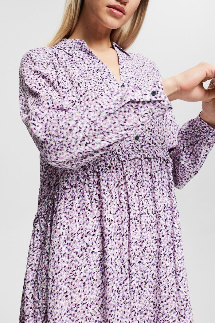 Shirt dress with a print, LENZING™ ECOVERO™, LILAC, detail image number 3
