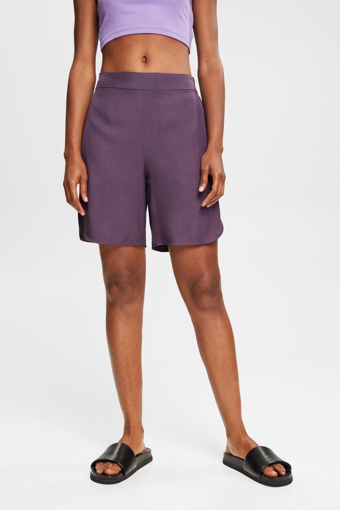 Shorts with an elasticated waistband, DARK PURPLE, detail image number 1
