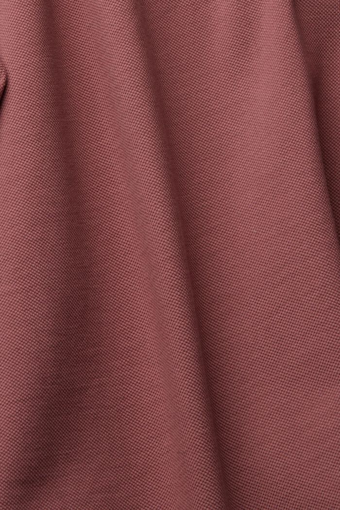 Piqué polo shirt in cotton, DARK OLD PINK, detail image number 4