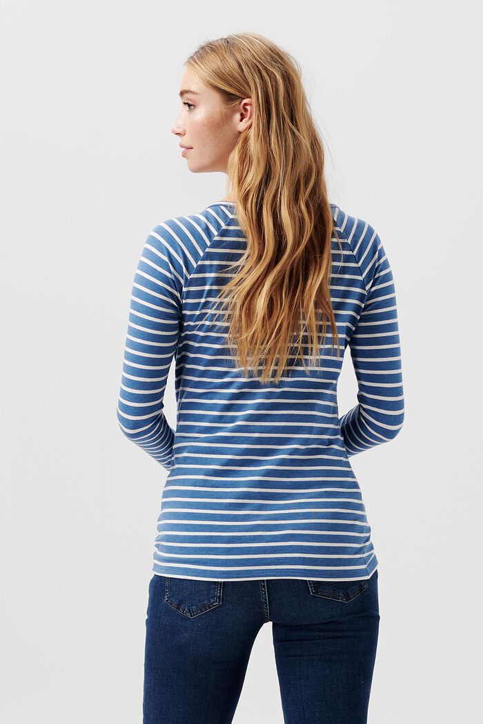 Striped long-sleeved top, organic cotton, MODERN BLUE, detail image number 3