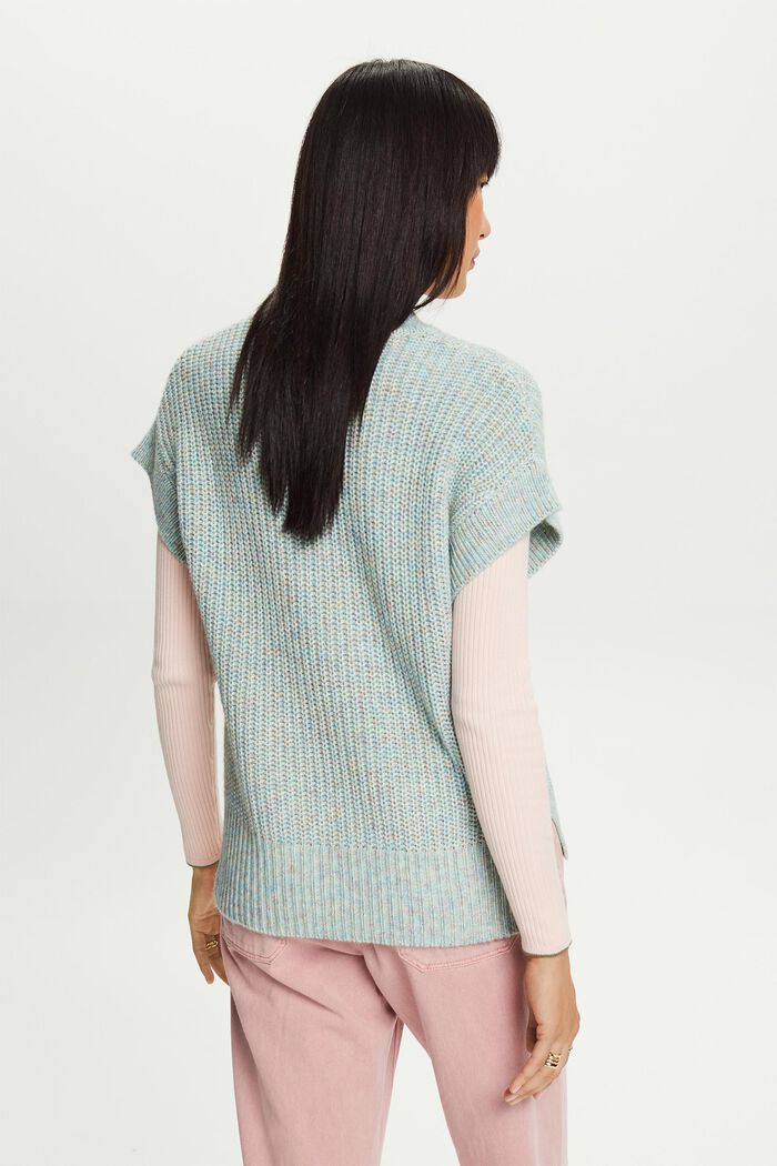 Sleeveless Rib-Knit Sweater, DUSTY NUDE, detail image number 3