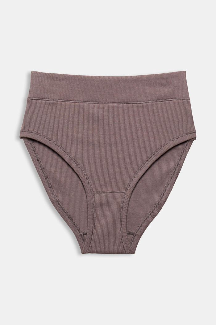 Ribbed cotton briefs, TAUPE, detail image number 3