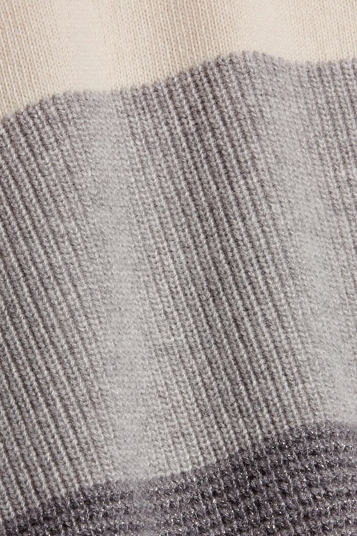 Jumper with block stripes in a wool blend, LIGHT GREY, detail image number 4