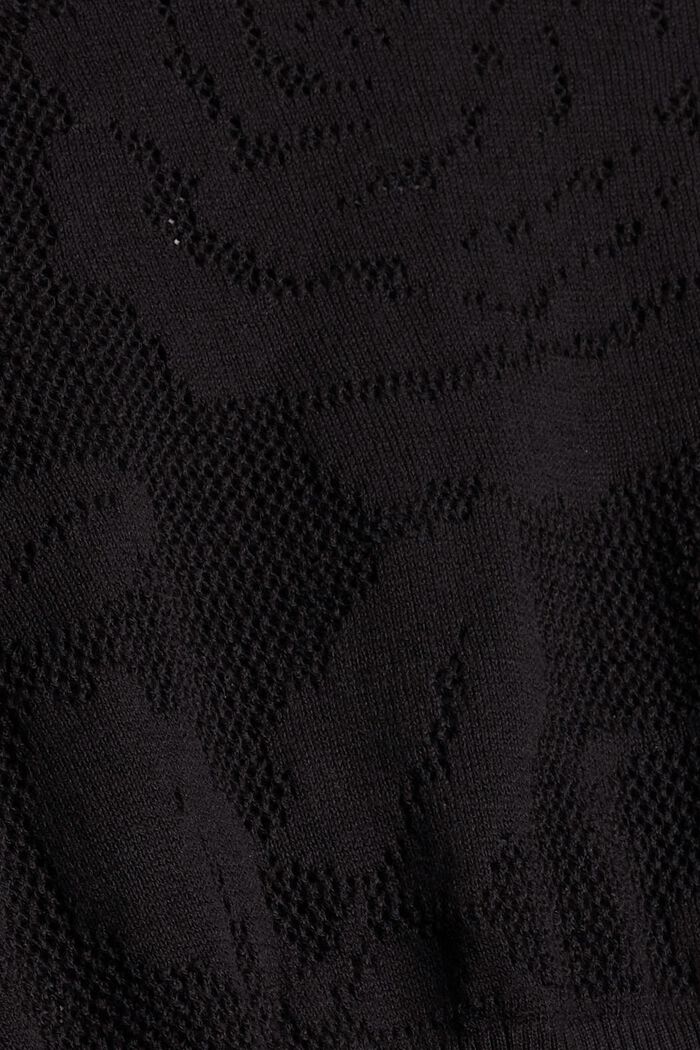 Jumper in openwork knit fabric, BLACK, detail image number 4