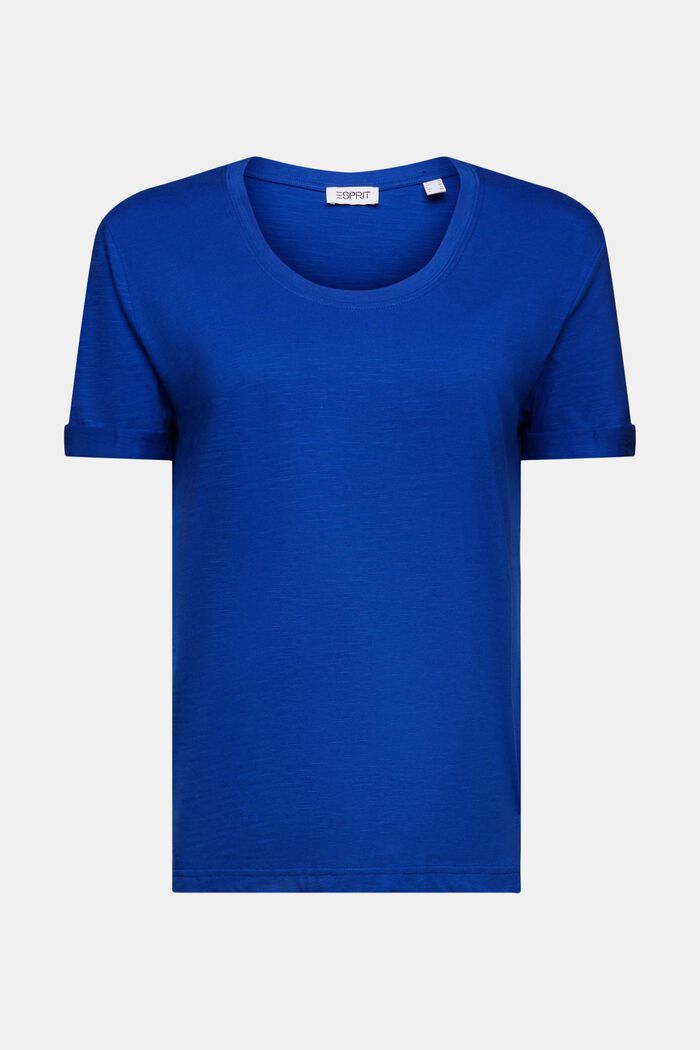 Scoop Neck Slub T-Shirt, BRIGHT BLUE, detail image number 6