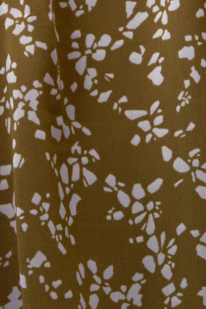 Printed Chiffon Mini Dress, KHAKI GREEN, detail image number 6