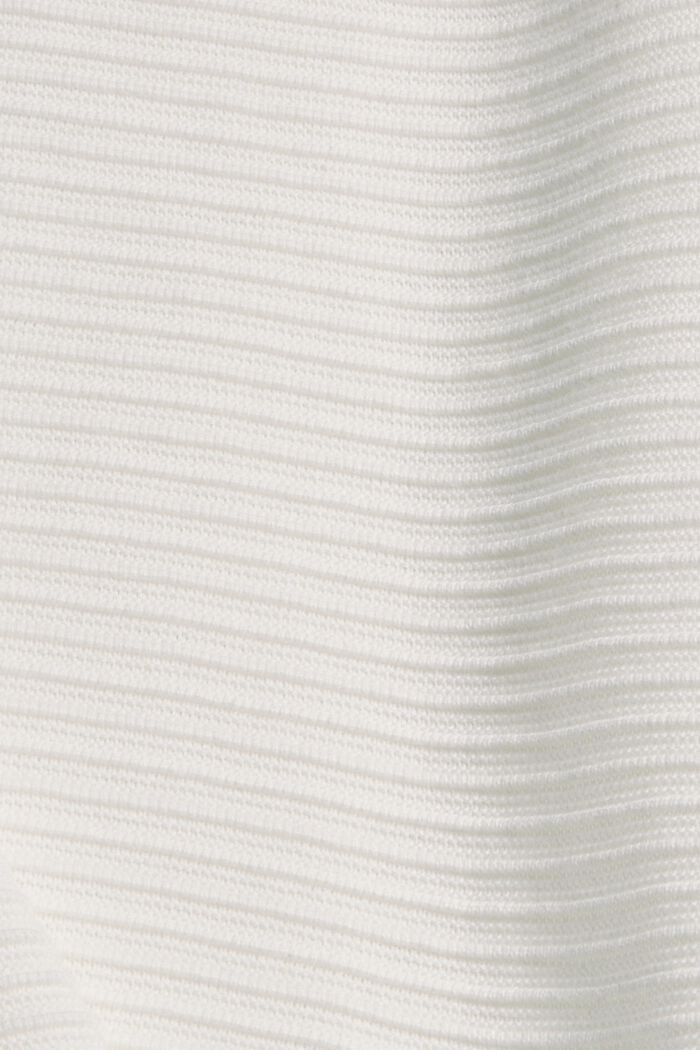 Jumper with a ribbed texture, organic cotton, OFF WHITE, detail image number 4