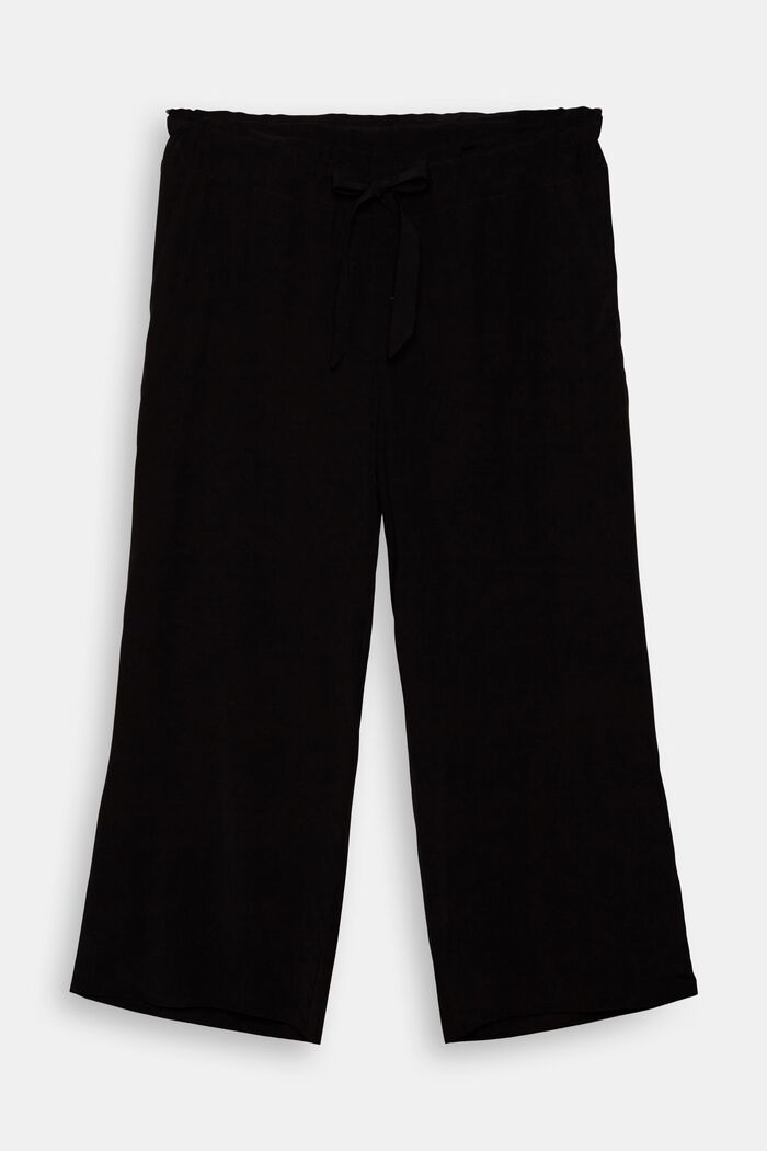 CURVY trousers with a wide leg, LENZING™ ECOVERO™, BLACK, detail image number 0