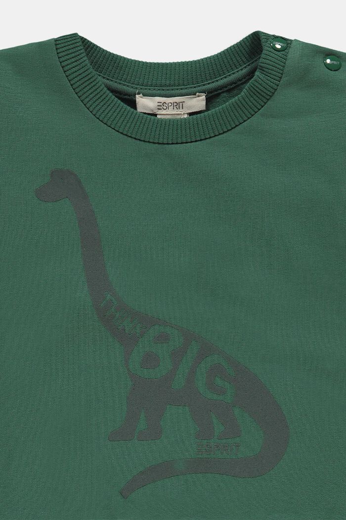 Sweatshirt with a print, organic cotton, BOTTLE GREEN, detail image number 2