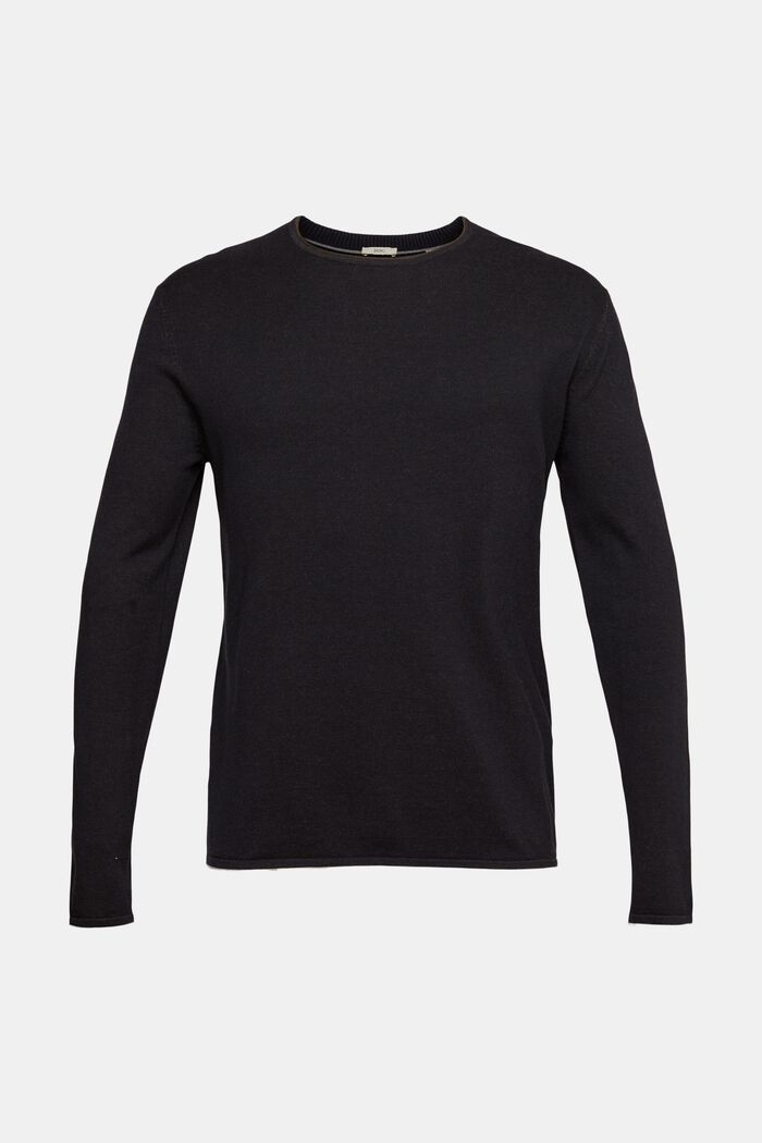Pure cotton jumper, BLACK, detail image number 2