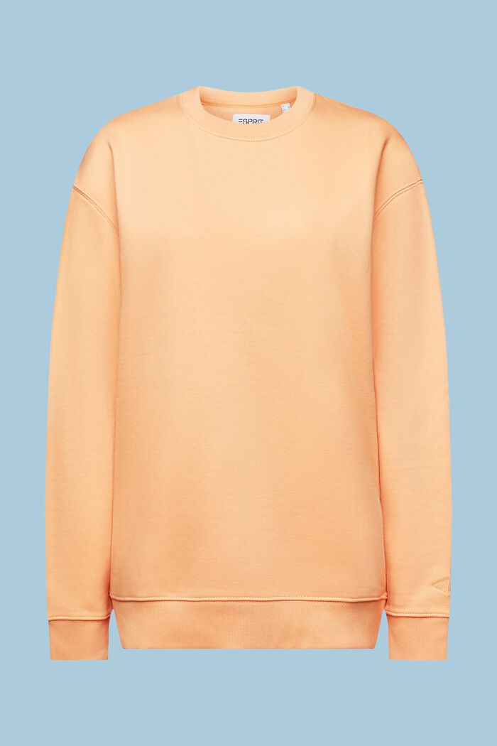 Cotton Blend Pullover Sweatshirt, PASTEL ORANGE, detail image number 6