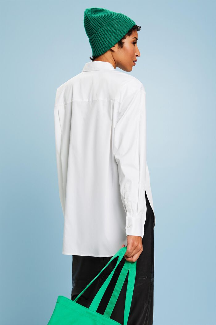 Oversized Button-Down Shirt, WHITE, detail image number 3