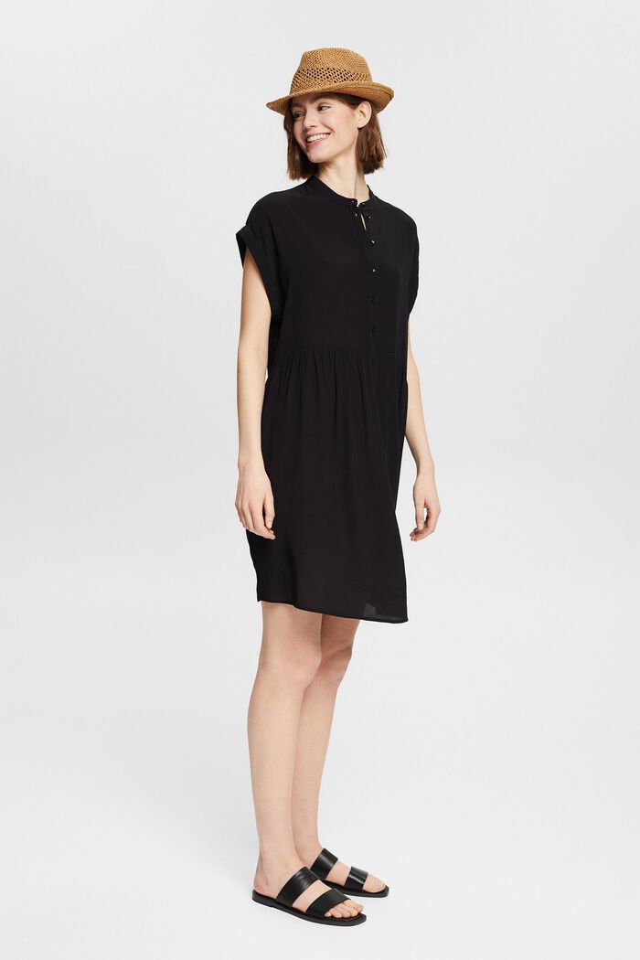 Mini dress with a button placket, BLACK, detail image number 1