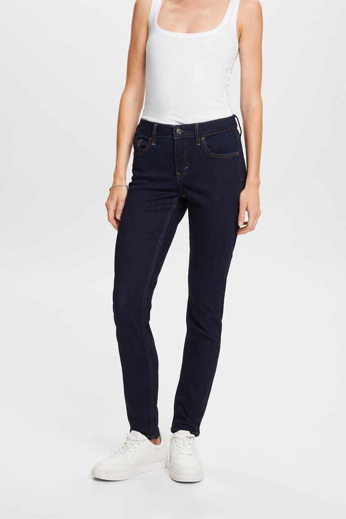 Recycled: mid-rise slim fit stretch jeans, BLUE RINSE, detail image number 0