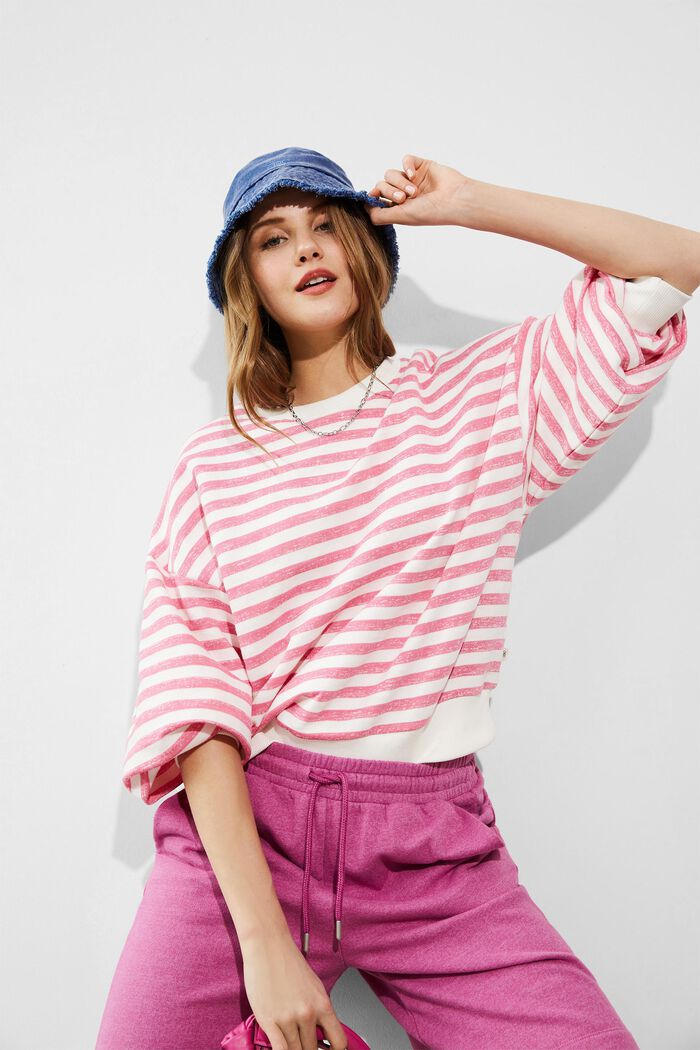 Striped sweatshirt, PINK, detail image number 6