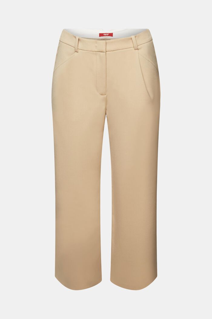 High-rise culottes with waist pleats, SAND, detail image number 7