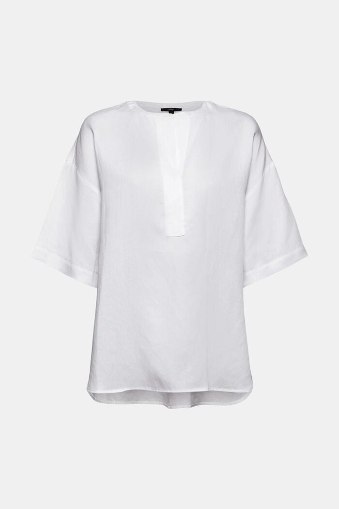 Oversized blouse made of a lyocell/linen blend, WHITE, detail image number 7