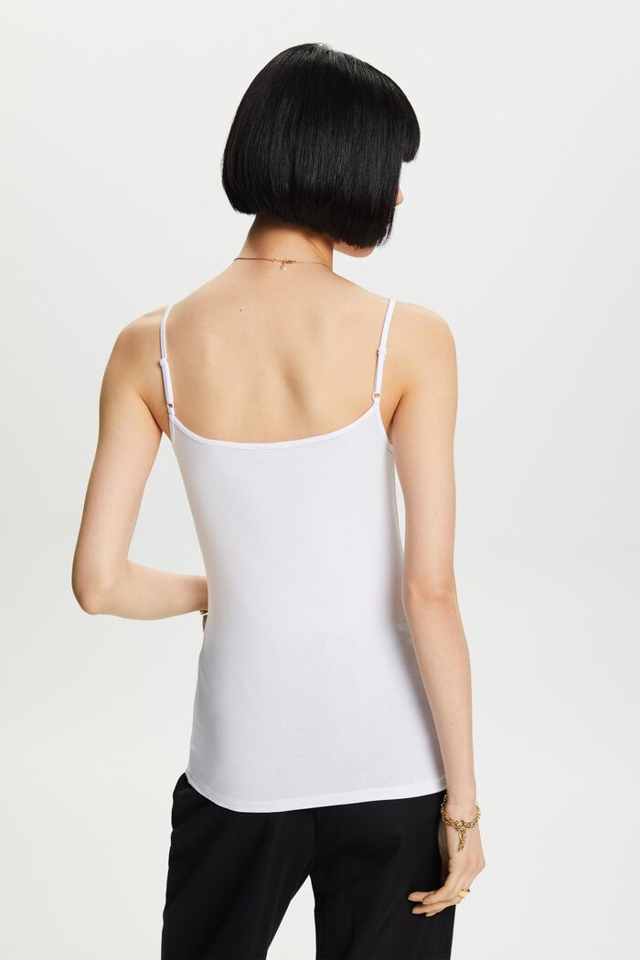 Stretch-Knit Camisole, WHITE, detail image number 3